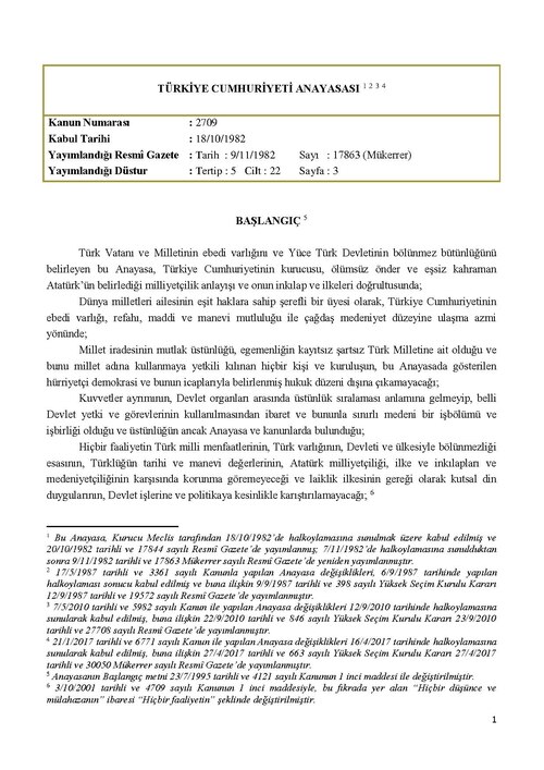 Constitution of Turkey